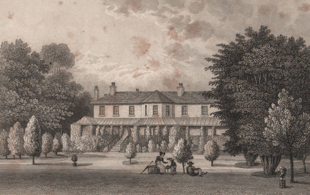 Loring Hall (originally North Cray Villa), Kent. SHEPHERD 1829 old print
